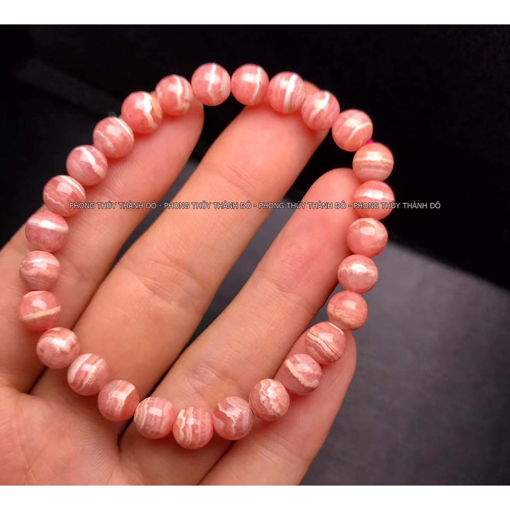 Vòng Tay Đào Hoa Size 8mm Tự Nhiên, Chất Lượng Cao - Cầu Tình Duyên, May Mắn - Phong Thủy Thành Đô