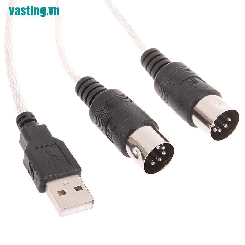 V☆Dây Cáp Chuyển Đổi Cổng USB Sang Cổng MIDI Cho Bàn Phím Âm Nhạc Máy Tính