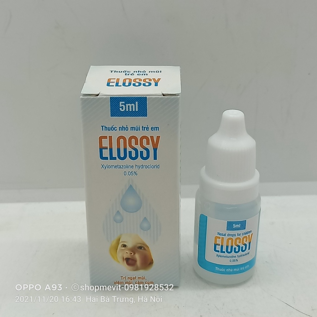 Nước nhỏ mũi trẻ em Elossy lọ 10ml
