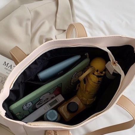 Túi tote da, túi xách nữ đeo vai đi học, đi chơi dễ thương đựng vừa A4 TX02