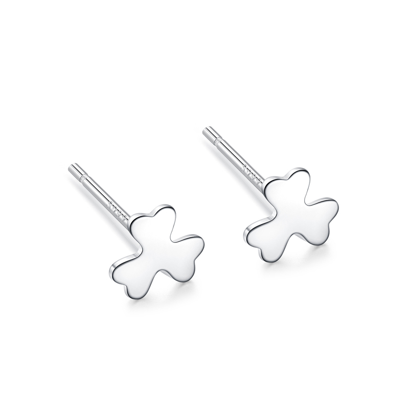 【Jewelry Time】1Pair 100% Sterling S999 Silver Ear Stick Stud Earrings