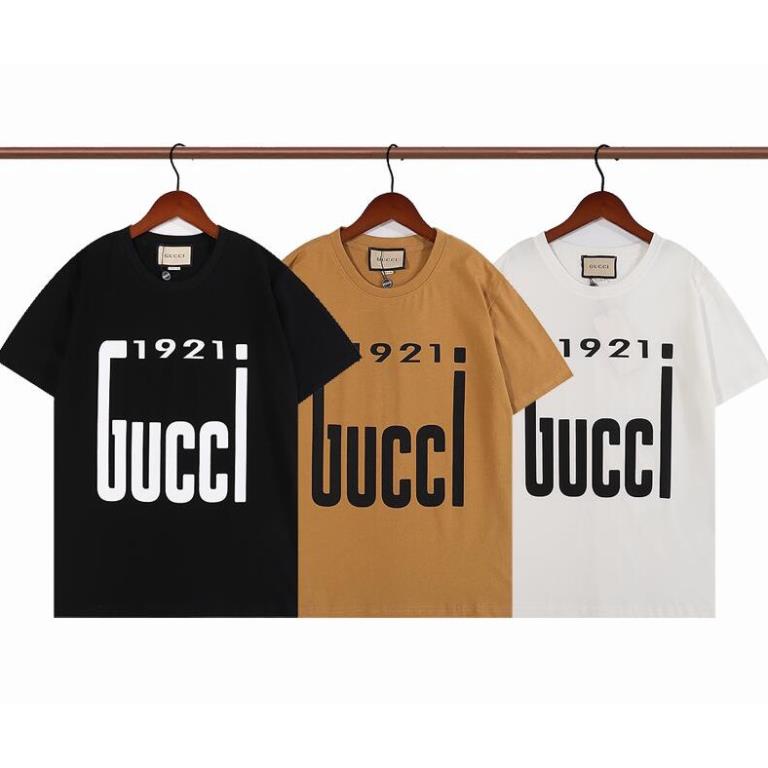 Áo thun tay ngắn chất liệu cotton in họa tiết Gucci thời trang cho nam và nữ ⚡