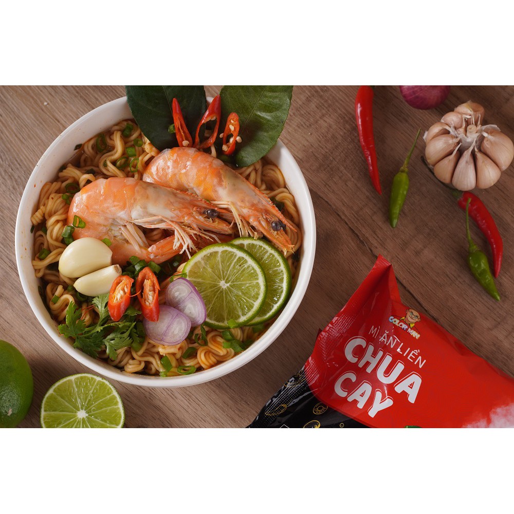 Mì Gói Chua Cay Color Man  từ khoai tây, bột gia vị chua cay đậm đà với sợi mì dai ngon tròn vị | BigBuy360 - bigbuy360.vn