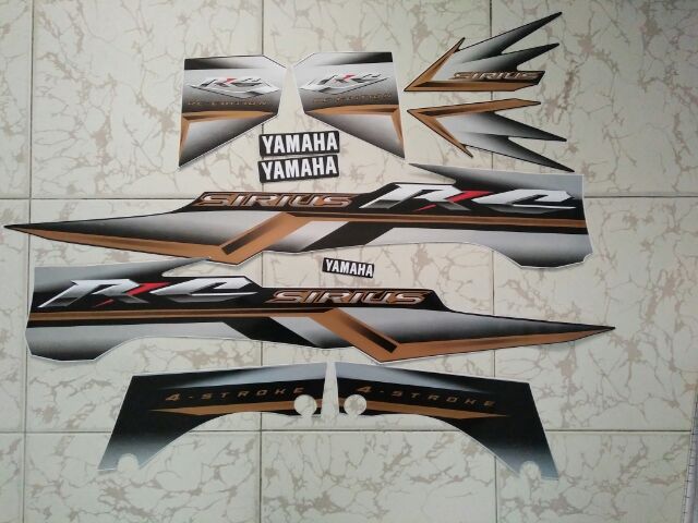 Bộ tem xe yamaha virus RC đen bạc