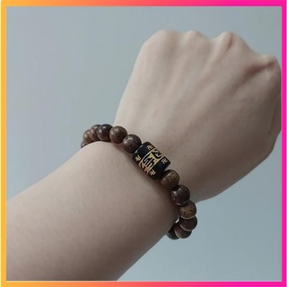 Vòng tay trầm hương 8ly mix lu thống om mani vòng tay nam nữ 100% tự nhiên - 114