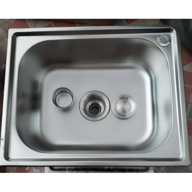 Chậu rửa chén đơn Inox kèm bộ xả chậu