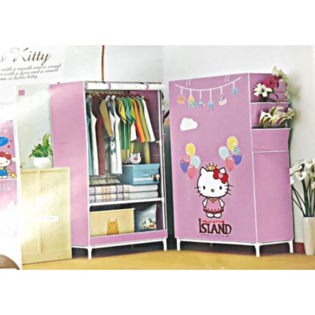 ( Xả lỗ) Tủ vải đựng quần áo 1 buồng hello kitty