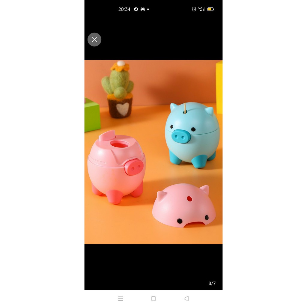 Ống đựng tăm tự động hình chú heo PHÚ QUÝ  ngộ nghĩnh, cu te