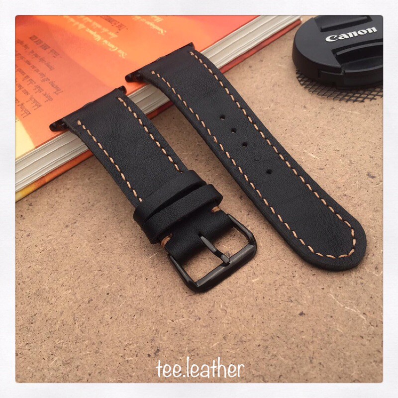 Dây da đồng hồ apple watch TEE LEATHER da bò thật, 2 lớp sang trọng - Dành Cho Series 6 | 5 | 4 | 3 | 2 | 1