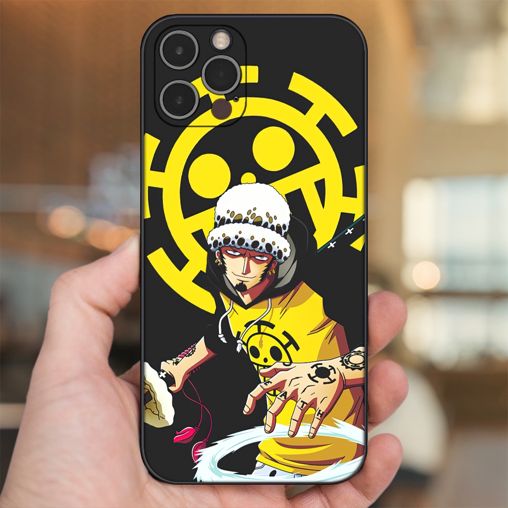 Ốp lưng iPhone 12 Pro dẻo đen cạnh vuông in hình Law One Piece