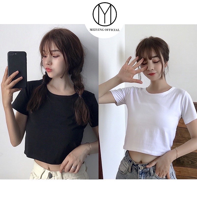 Áo phông dáng ngắn cho nữ áo thun croptop mặc thoáng mát dễ chịu