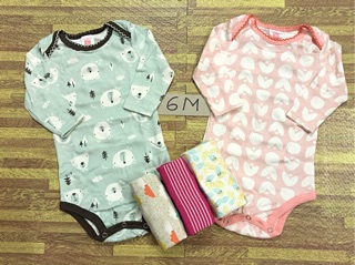 Bodysuit cho bé tay dài Carter Combo 5 cái bodysuit
