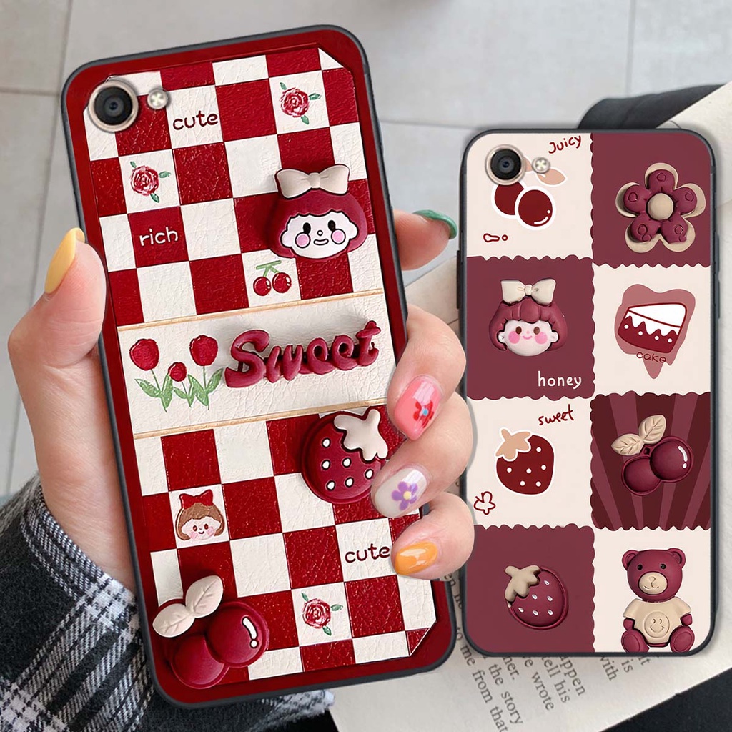 Ốp Vivo V5 / V5 Plus / Y67 in hình trái tim, caro kẹo ngọt đầy cá tính siêu đẹp siêu chất