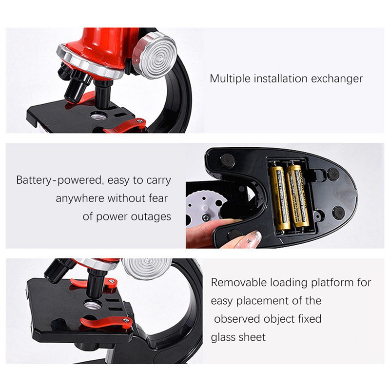 Bộ Đồ Chơi Kính Hiển Vi 1200 Lần Thí Nghiệm Khoa Học Giáo Dục Cho Bé