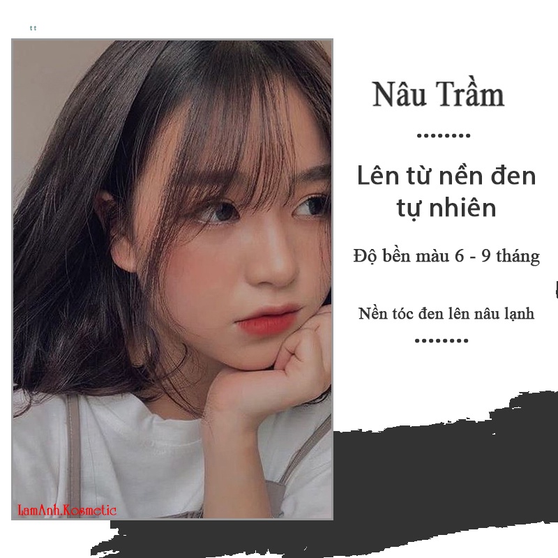 Thuốc nhuộm tóc NÂU TRẦM màu nhuộm lên chuẩn tone kem nhuộm an toàn không sót da đầu khi nhuộm