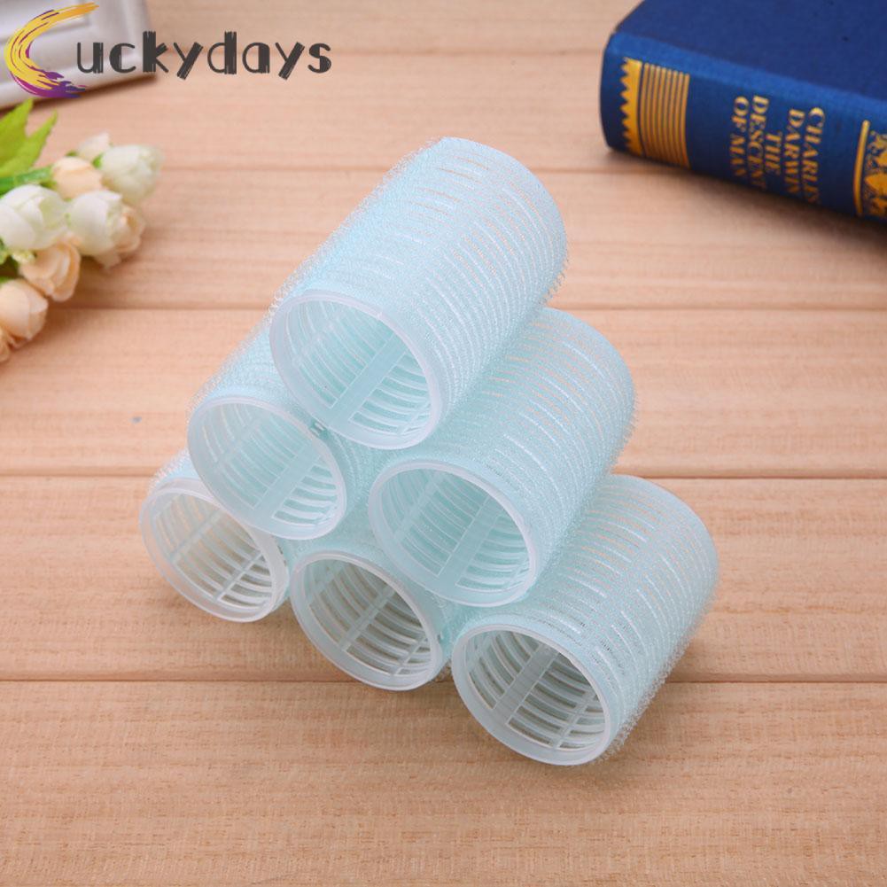 (Hàng Mới Về) Set 6 Lô Quấn Tạo Kiểu Tóc Xoăn Gợn Sóng Diy Màu Sắc Ngẫu Nhiên