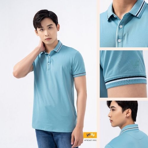 Áo thun polo nam YODY phông tay ngắn, cổ bẻ vải coolmax ,cotton, chuẩn form xuất xịn - APM3681