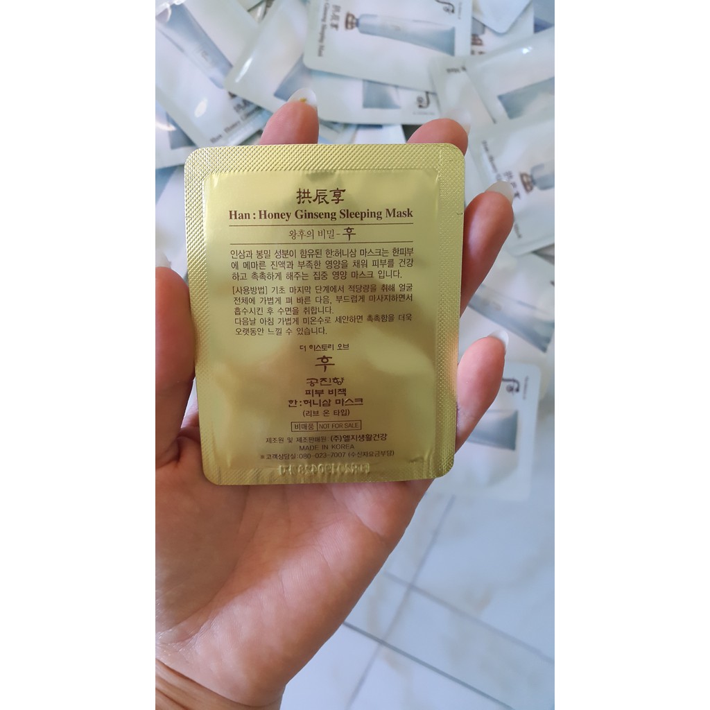 Combo 10 gói Mặt nạ ngủ nhân sâm mật ong Whoo (Whoo Honey Ginseng Sleeping Mask).