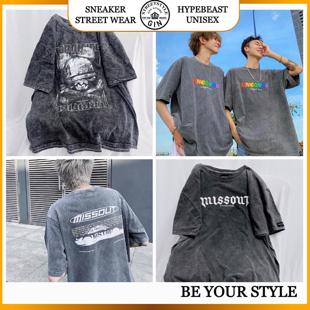 Áo Thun Tay Lỡ Unisex Form Rộng Freesize Ulzzang Mặc Cặp, Nhóm, Lớp In Hình - GIN STORE