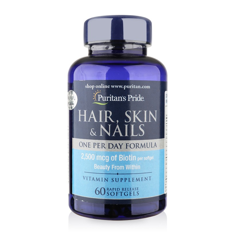 Viên uống bổ tóc, da, móng Puritan's Pride Hair Skin Nails 60 viên. | BigBuy360 - bigbuy360.vn