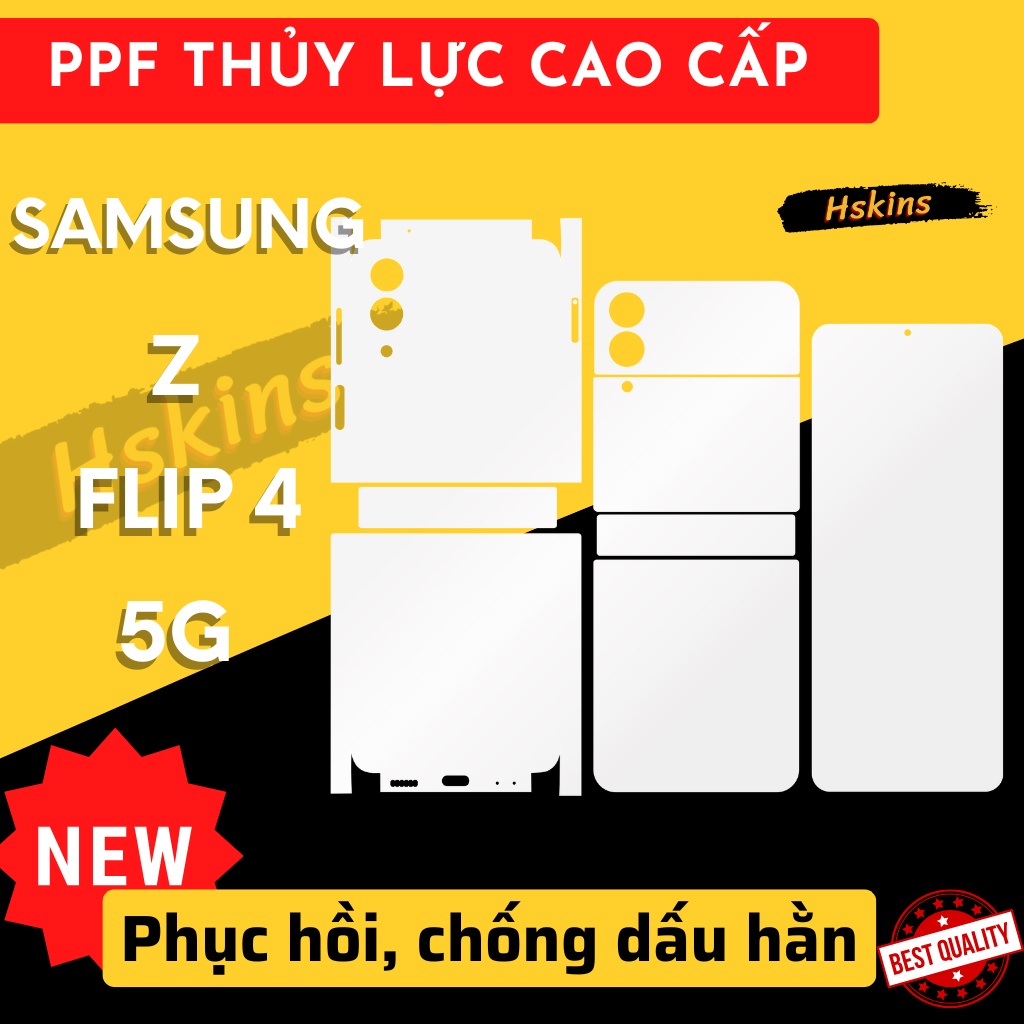 Miếng dán PPF thủy lực màn hình, mặt lưng Samsung Z Flip 4 5G phục hồi dầu hằn cao cấp