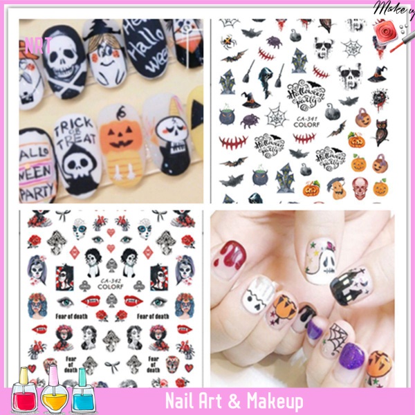 [Follow us] Halloween Pattern Nail Sticker