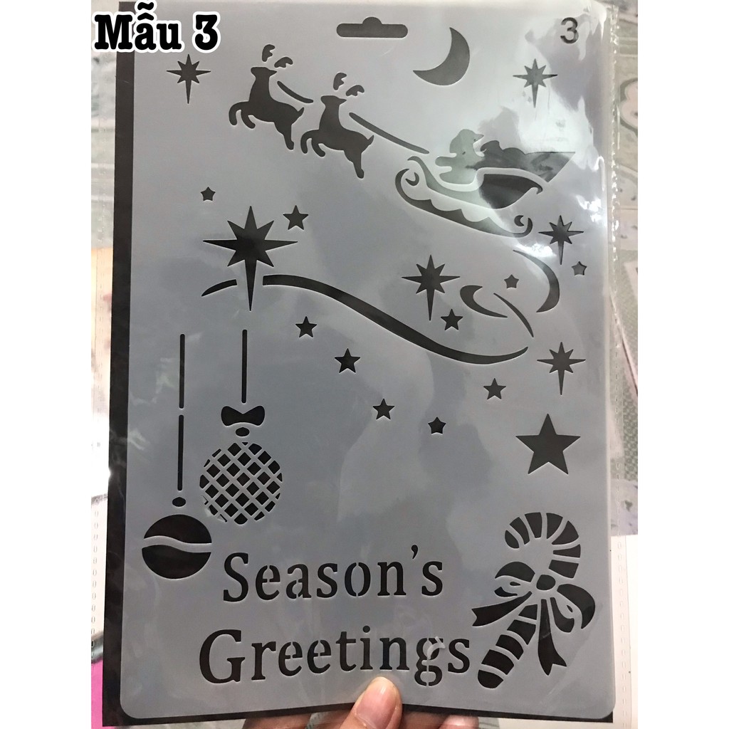 Pet Stencil Noel - Khuôn hình trang trí - 01 tấm