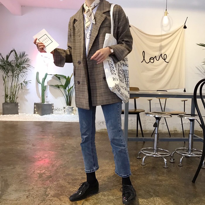 [SẴN]-Áo blazer kẻ caro - C01 | BigBuy360 - bigbuy360.vn