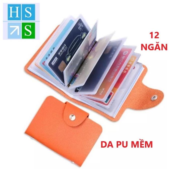 VÍ ĐỰNG THẺ (12 ngăn) bóp cầm tay đựng thẻ căn cước, thẻ ATM, danh thếp, túi bảo vệ card visit thẻ học sinh bằng lái xe