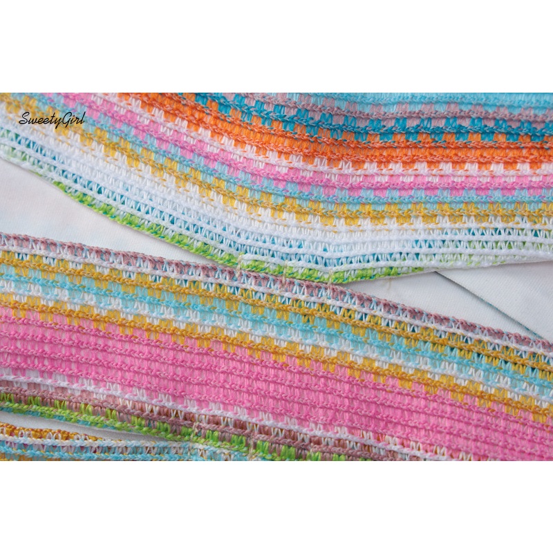 Áo Hai Dây Họa Tiết Kẻ Sọc Màu Sắc 2022 Thời Trang Quyến Rũ Cho Nữ