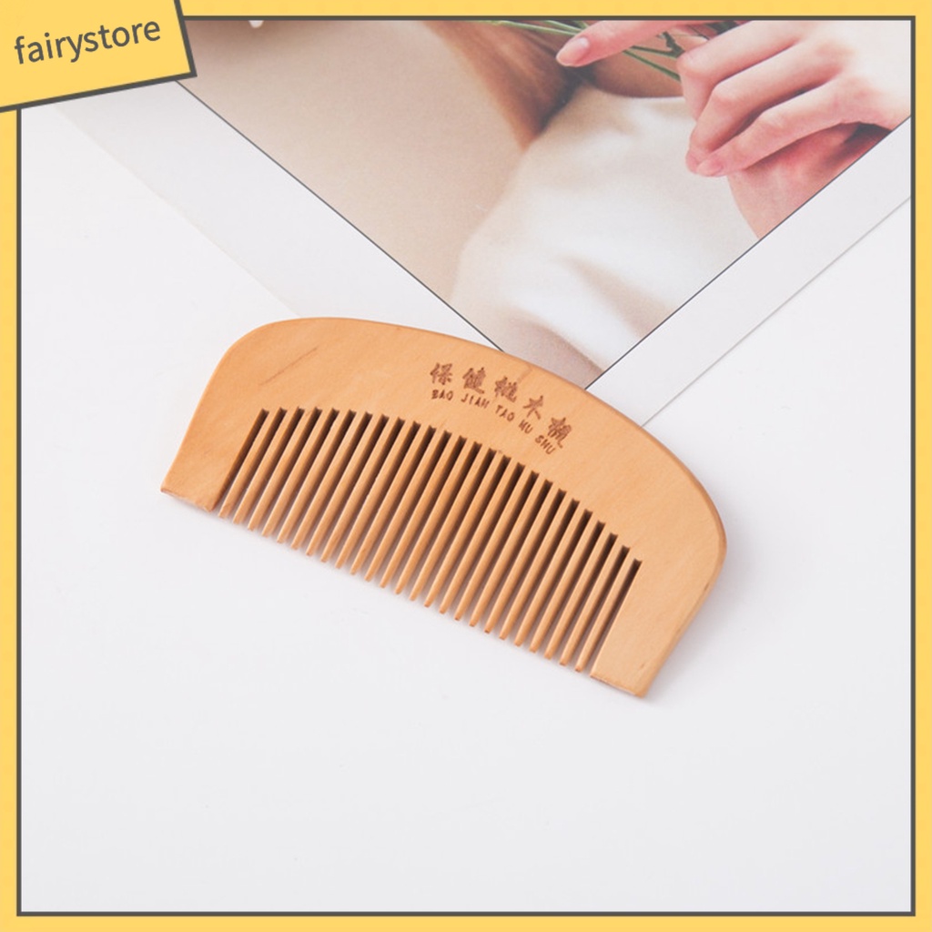 [Hàng mới về] Lược chải chăm sóc sức khỏe tóc chống tĩnh điện bằng gỗ đào tự nhiên chất lượng cao