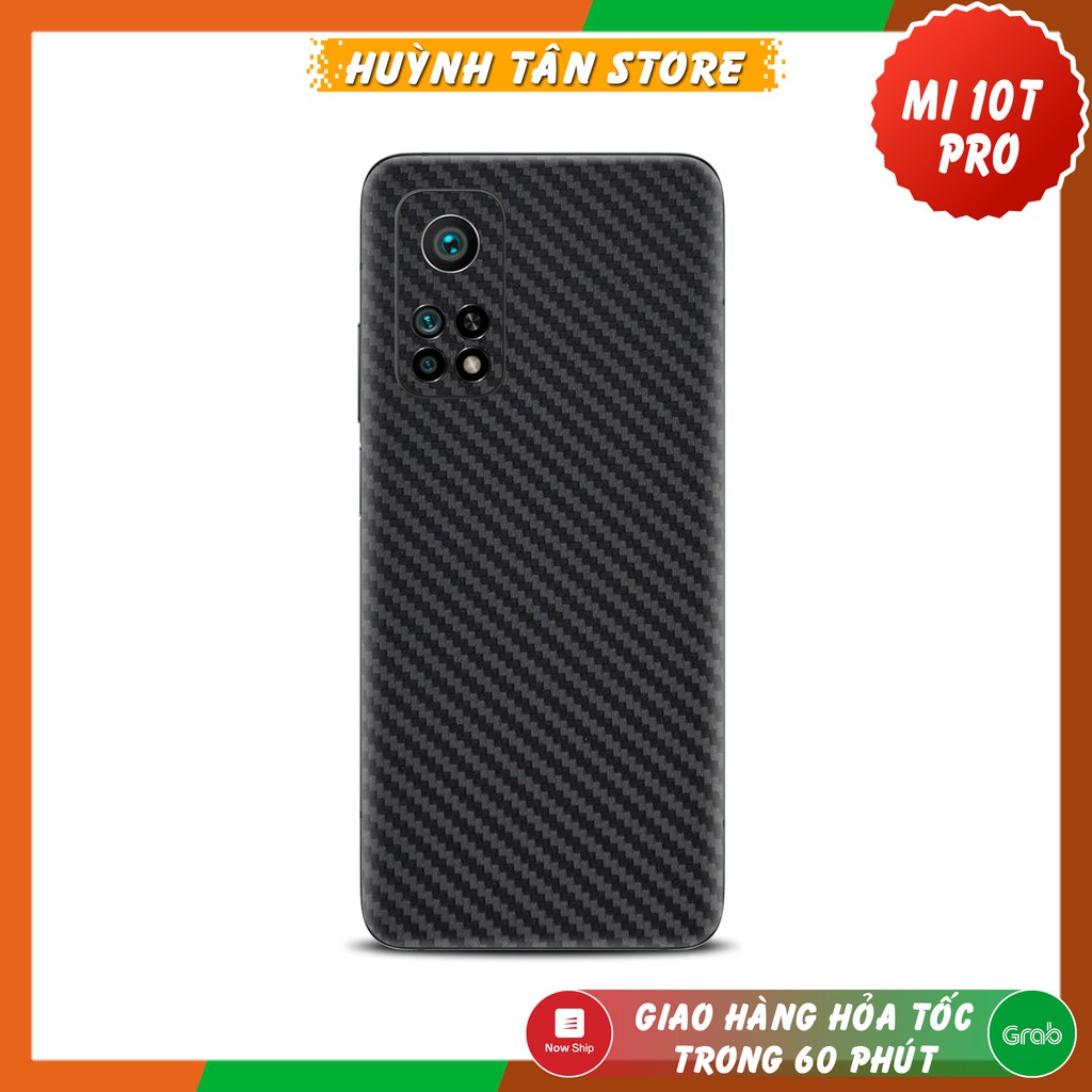 Miếng dán decal carbon mặt sau Xiaomi Mi 10T Pro chống trầy mặt lưng, chống bám vân tay