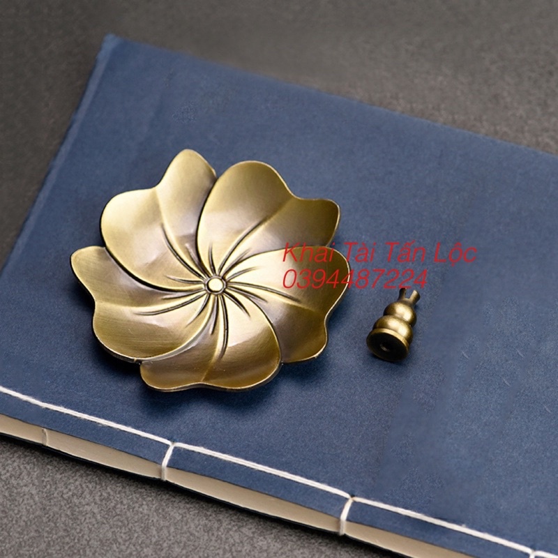 Đế cắm nhang , thắp hương hoa sen và hồ lô bằng đồng