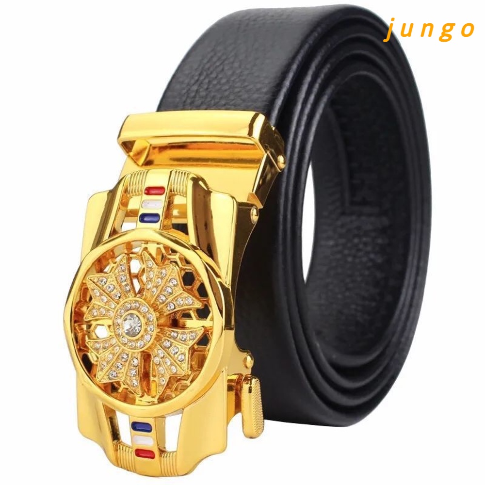 Thắt lưng nam da cao cấp, mặt đính đá xoay 360, khóa tự động mạ kim sang trọng TL23