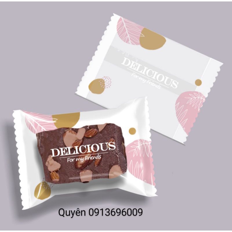 Set 100 Túi bánh QUY CHẤM HỒNG CHẤM VÀNG qui cookies cookie hàn miệng size 7*10 cm
