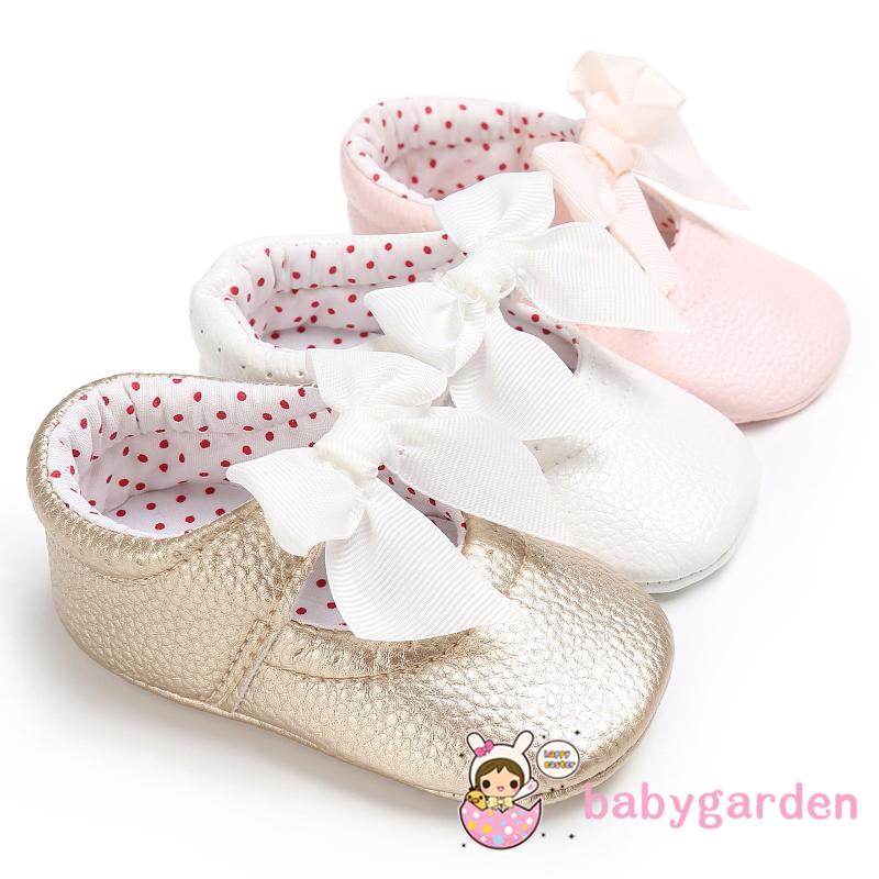 Giày vải đính nơ xinh xắn cho bé gái 0-18 tháng tuổi
