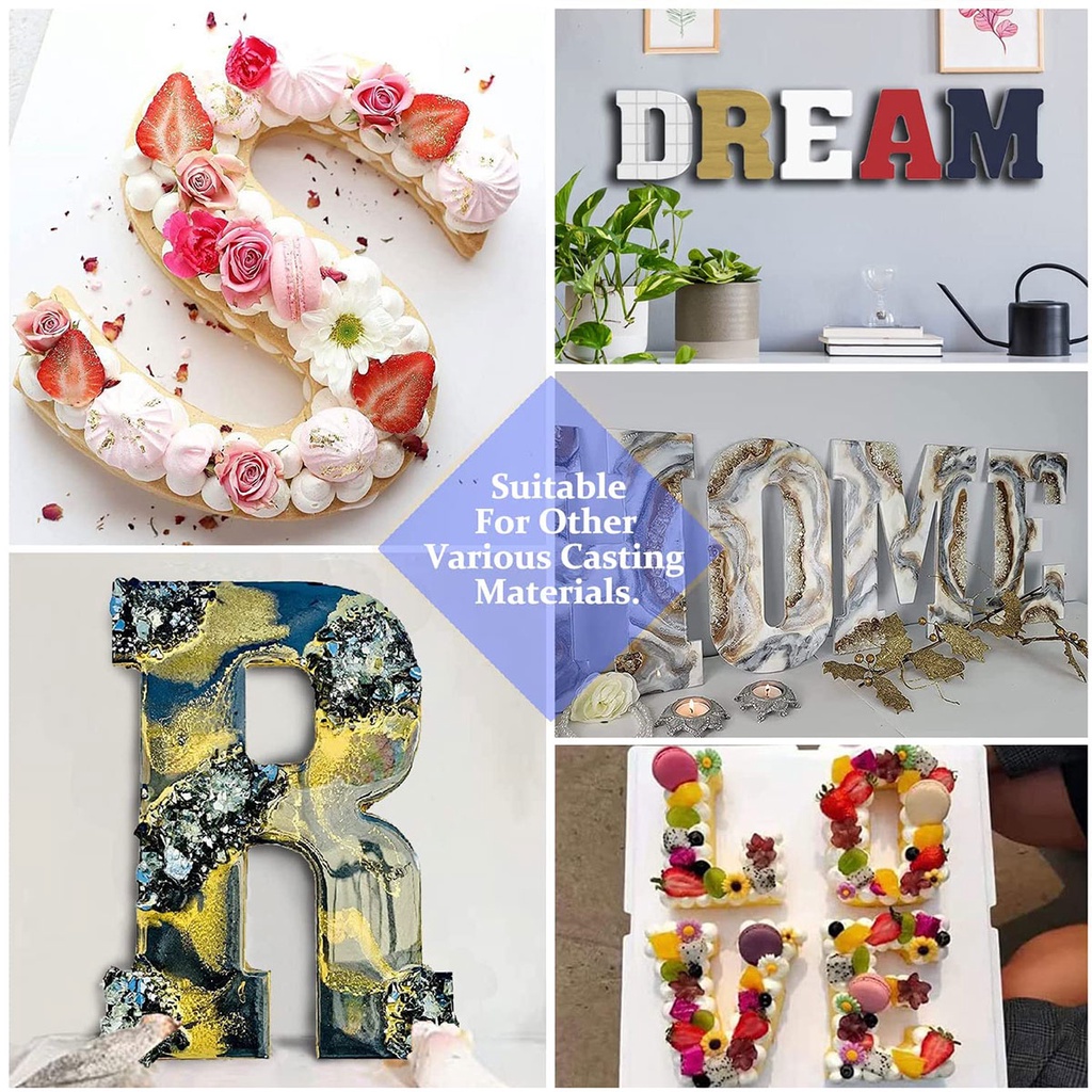 Khuôn silicone 12cm Tạo Hình Chữ Cái diy Trang Trí Nhà / Sự Kiện