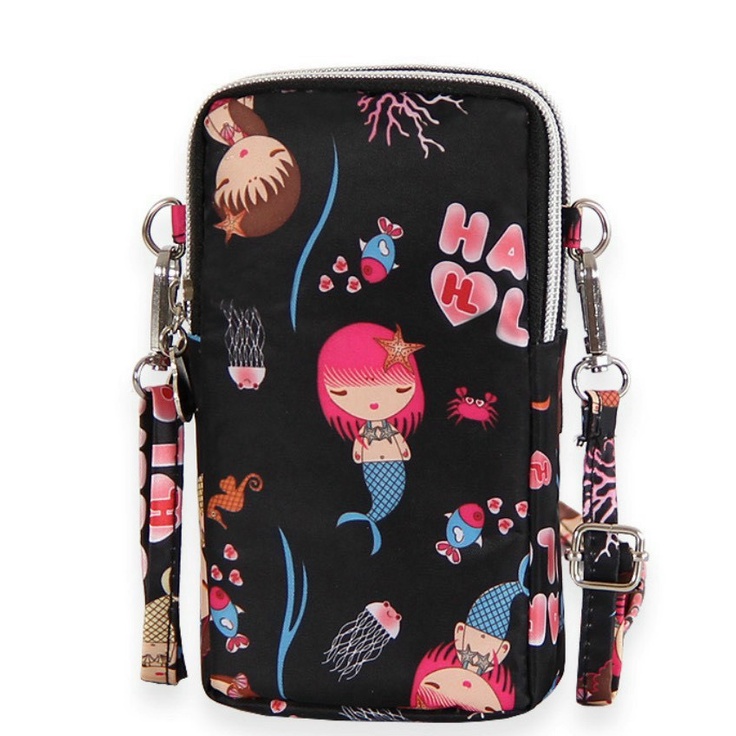 Túi ví đựng điện thoại,son,đồ cá nhân, có móc cài đeo chéo, 2 ngăn chất liệu chống thấm nước, màu sắc thời trang cá tính