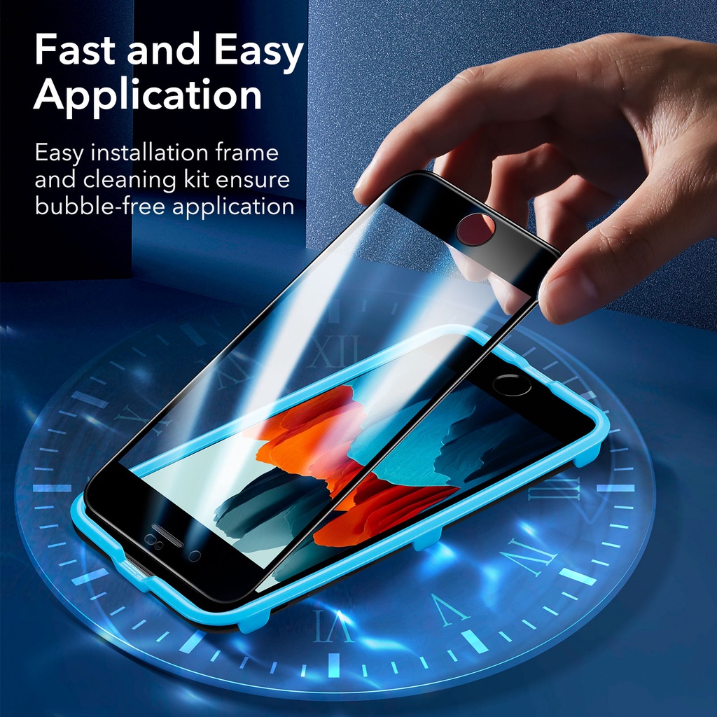 Set 2 kính cường lực bảo vệ màn hình cong 3D Esr tương thích cho iPhone SE 2022/8/7/6/6s