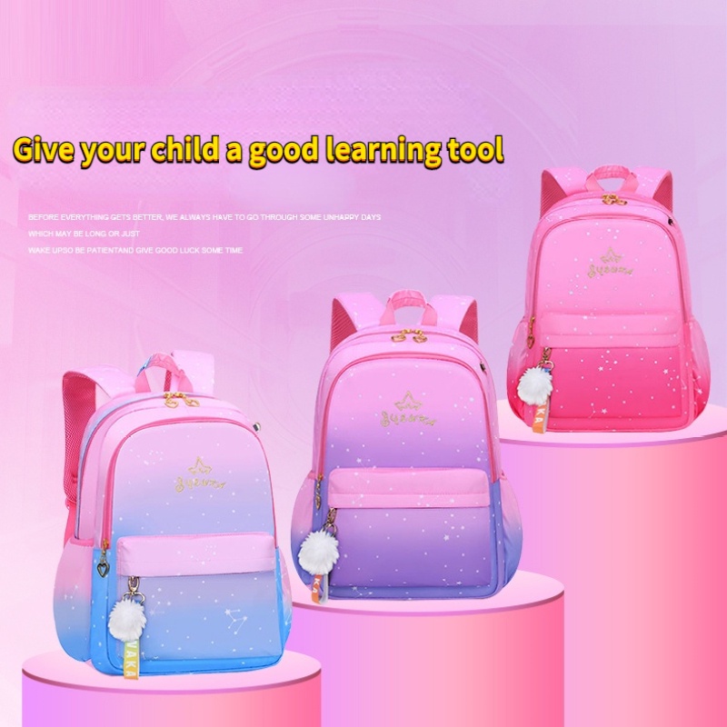 Balo Đi Học Chống Thấm Nước Chống Mòn Thiết Kế Phong Cách Công Chúa Dành Cho Bé Gái