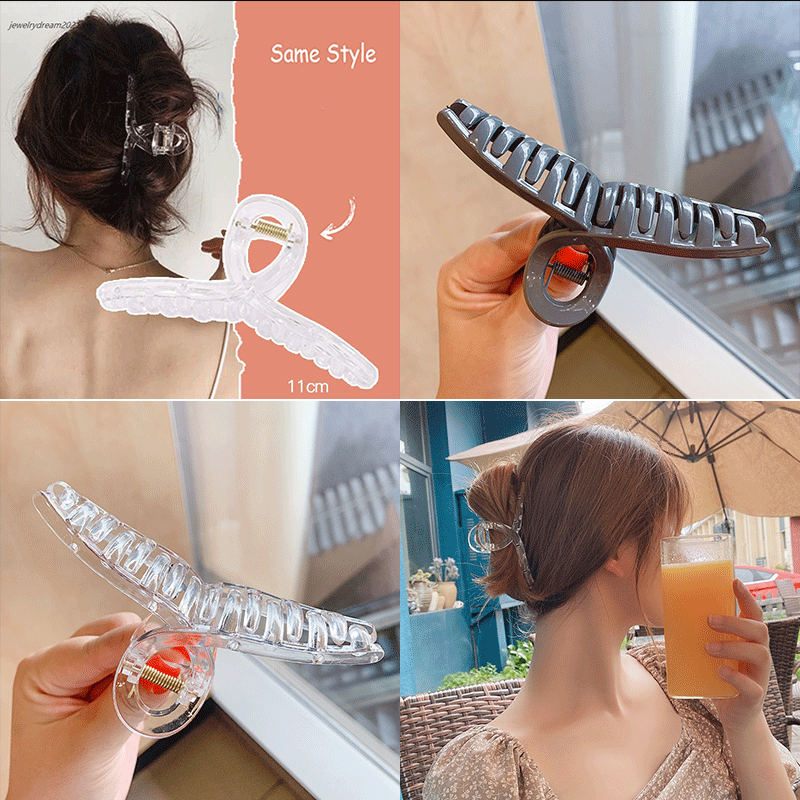 Kẹp tóc cỡ lớn acrylic trong suốt phong cách Hàn Quốc tinh tế thời trang