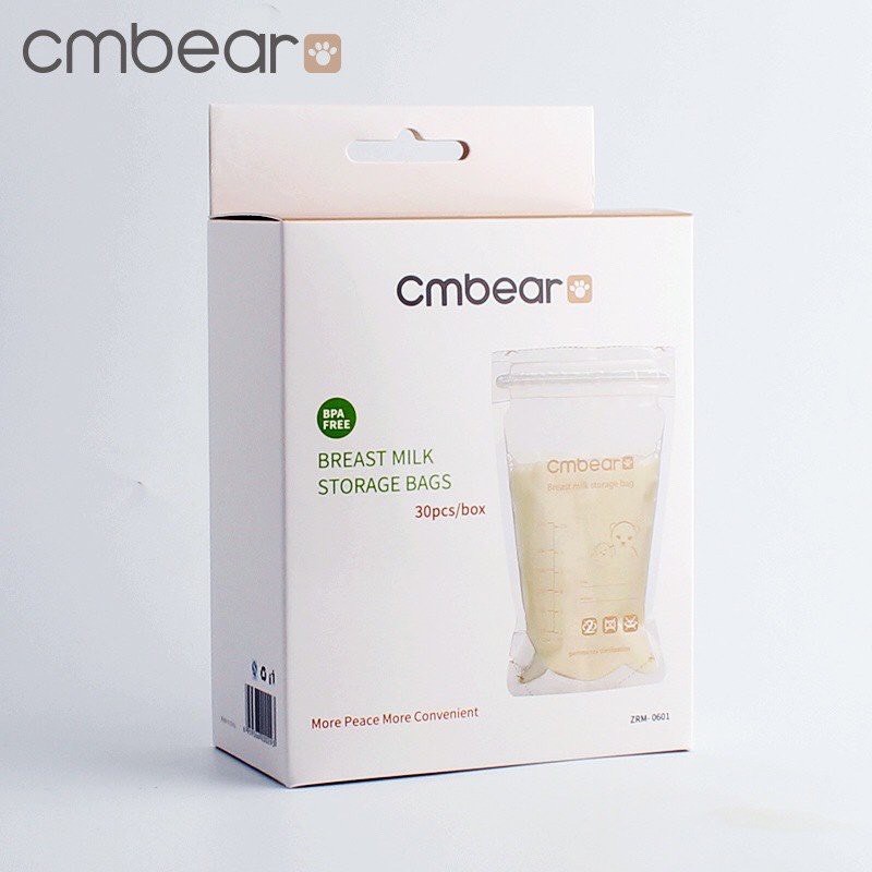 Hộp 30 túi trữ sữa Cmbear 220ml cho mẹ và bé