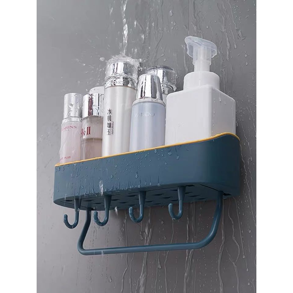 Kệ nhà tắm dán tường nhựa 2 lớp chắc chắn, giá để đồ nhà tắm cao cấp hàng đẹp