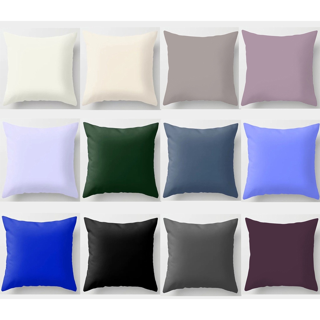 Vỏ gối hình vuông màu trơn cỡ 40×40/45×45/50×50/60×60cm trang trí nhà cửa tiện dụng