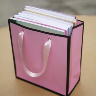 Combo 50 túi giấy đựng mỹ phẩm đựng quà size 20*19*8.5cm màu hồng mã 29