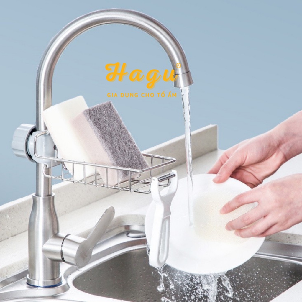 Kệ Inox Cài Vòi Rửa Bát Đa Năng Hagu K01