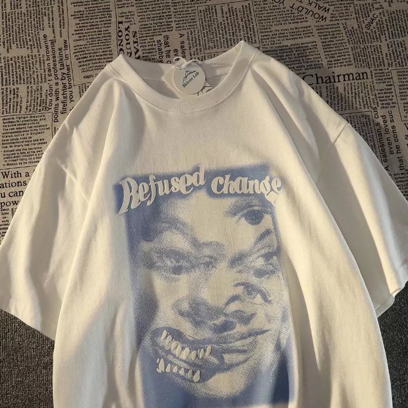 Áo Thun Tay Ngắn Dáng Rộng In Họa Tiết Hoạt Hình Phong Cách Hip Hop Thời Trang Mùa Hè Cho Nam Và Nữ