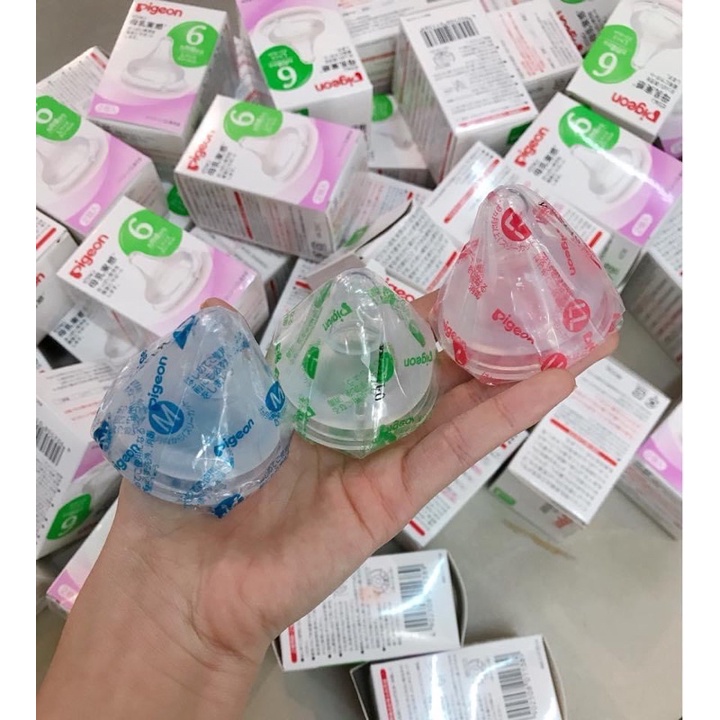 Núm ty Pigeon nội địa Nhật cho bình cổ rộng đủ size S M L LL [HangNhat]