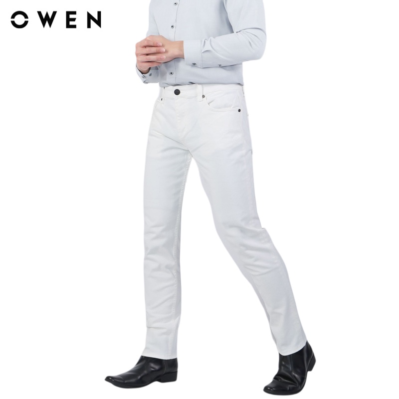 Quần jean Nam Owen Slim Fit màu Trắng - QJSL23953