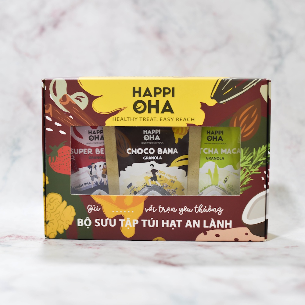 Hộp quà granola 8 vị ngũ cốc granola HAPPI OHA